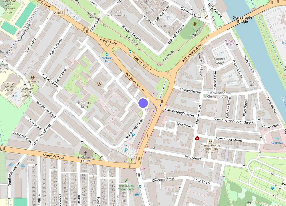 Map: Clement House, York, Free EV and parking